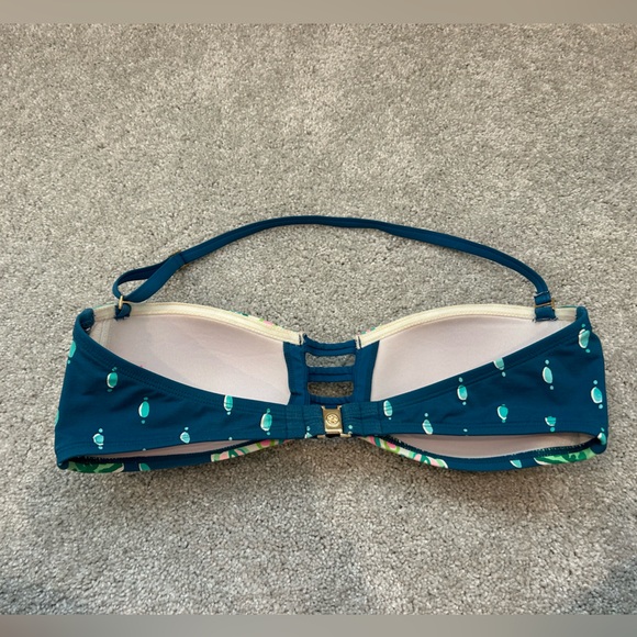 Lilly Pulitzer Bari Bandeau Bikini Top in Macaw Blue, size 6 - Picture 3 of 3